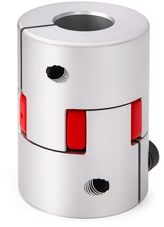 Albero di Accoppiamento Prugna in Lega di Alluminioda 14mm a 17mm, Accoppiatore di Accoppiamento Elastico Sagomato Prugna a Forma di Albero D40 L55, Connect for Motori Passo-Passo