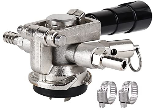ATUMY Heimbrau-Sets Druckminderer Flacher Edelstahl-Bierfass-Koppler D-System-Koppler mit Fasszapfhahn