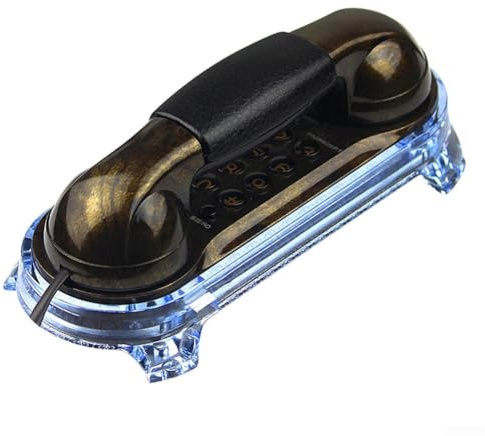 Téléphone décoratif rétro avec base lumineuse Idéal pour la décoration de la maison (Bronze)