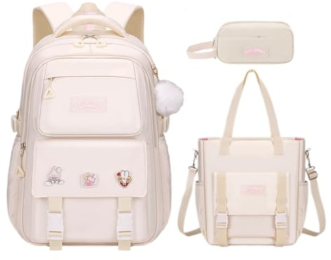 LANSHIYA School Bag with Handbag Pencil Case for Girls Cute Kids Backpack for Elementary,Travel Rucksack for Kids School