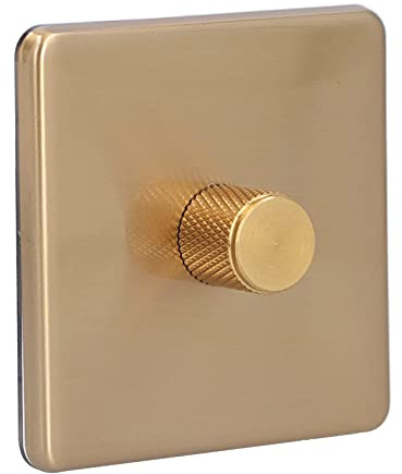 Dimmschalter, LED Dimmer Lichtschalter Dimmbar Eleganter kratzfester Gebürstetem Messing AC 220 V (Monodimentales Licht)