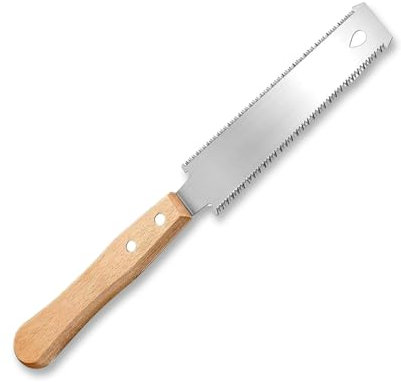 Xiciki Sega a trazione giapponese, seghe giapponesi per la lavorazione del legno a doppio bordo, seghe a mano piccole per la lavorazione del legno con lama flessibile e manico in legno antiscivolo