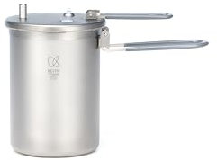 Keith Titanium Ti6302 Micro Pressure Cooker – Ultralight Multifunctional Outdoor Cooker for Rice, Soup & Meals – Based on Award-Winning Ti6300 – Pure Titanium – 900ml Inner + 1100ml Outer Pots
