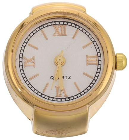 WOFASHPURET Elegante Damen Fingerring Uhr Vintage Legierung Quarzuhr Schmuckring für Alltag und Fest