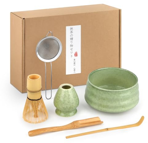 Matcha set – Te matcha kit, Matcha Kit 5 piezas Te Matcha Kit para los Amantes del Matcha, Ideal para Preparar Matcha y Ceremonias del té