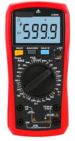 Multimètre numérique 6000 points, manuel, fréquence, température, tension, ampèremètre, AC, DMM, condensateur, testeur NCV UT890C(UT890D Plus)