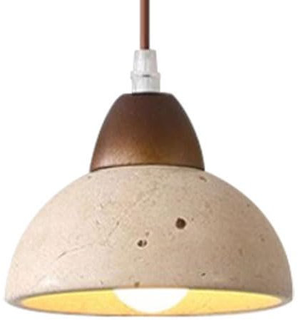 ZGDHWCR Japanese Style Marble Chandelier, Personalized Ceiling Hanging Lamp Lampshade, E27 Light Source Single-head Pendant Light, Balcony Bar Decoration Ceiling Lighting Fixtures