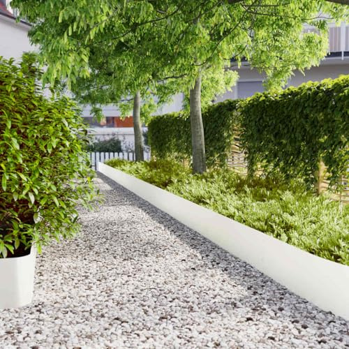 Genérico Bordes para césped 10 uds Acero Laminado frío Blanco 25x103 cm,Bricolaje,Vallas de jardín,Ribetes y Bordes para jardín-860167