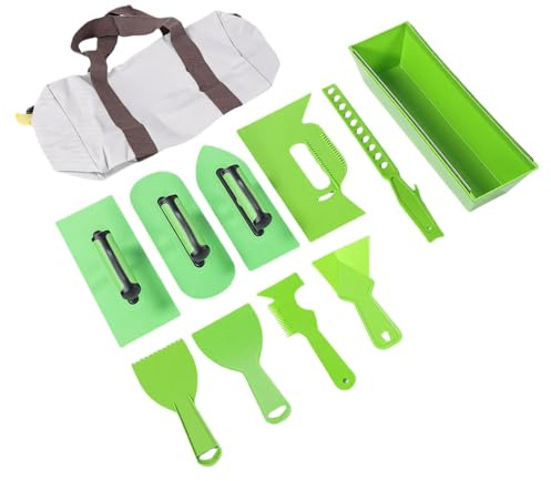 Juego de Llanas de Plástico, Herramientas de Enlucido con Mezclador de Pintura, Espátula para Masilla, Llana de Esquina, Caja de Cemento, Ergonómicas