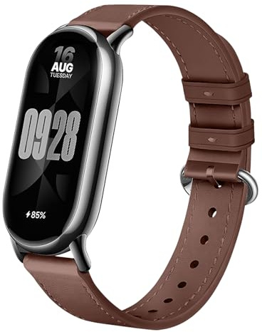 Lurmerea Läderarmband kompatibelt med Xiaomi Smart Band 10/9/8, elegant Stiliserat mjukt justerbart armband, slitstarkt andningsbart bekvämt ersättningsarmband för kvinnor, Taglia Unica, Läder