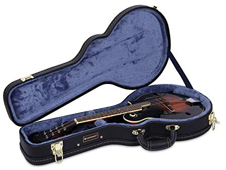 Crossrock Deluxe Wood Hard Case for F-style Mandolin, Black(CRW600MFBK)