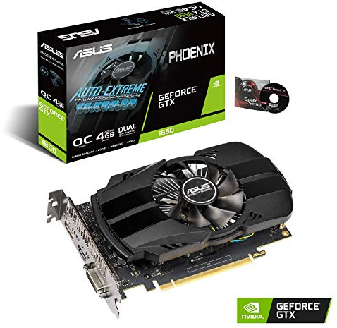 ASUS GeForce GTX 1650 Phoenix Fan Overclocked Edition HDMI DP DVI Tarjeta gráfica (PH-GTX1650-O4G)