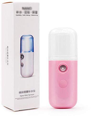 Sauna Facciale Pulizia, Vapore Facciale Ionico Nano Sauna Spa Sauna Vapore Viso Atomizzatore Vapore Calda USB Spruzzatore Viso Pulizia Punti Neri Pori Spray,Rosa