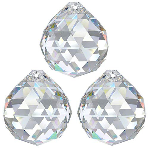 3X Kristall Kugel Ø 30mm Crystal 30% PbO ~ Feng Shui Sonnenfänger Regenbogen Kronleuchter