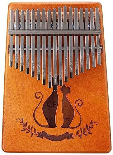 KISOARTWQ Kalimba Instrument daumenklavier Keys Portable kalimbas Mini-Daumen-Klaviertastatur Geschnitztes Toninstrument für Kinder Erwachsene Anfänger，Finger Piano Mahagoni Kalimba 17 Tasten