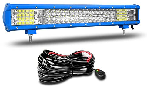 Willpower 20 Zoll 51CM 288W Led Arbeitsscheinwerfer Mit Kabelbaum 12V 24V Led Scheinwerfer Wasserdicht Led Bar für Offroad Auto Traktor 4x4 Boot Zusatzscheinwerfer Rückfahrscheinwerfer Lightbar