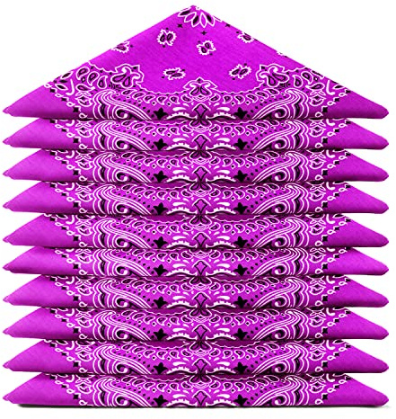 ...KARL LOVEN BANDANA set da 5 Orchidea - Motivo Paisley Mandala - 100% Cotone - Spessore Superiore - 20 Colori Esclusivi