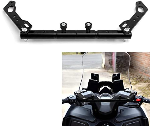Barra de Equilibrio de Motocicleta para Asiento de Espejo de Motocicleta, Poste de extensión Multifuncional, Barra Transversal para Manillar de Motocicleta (Negro)