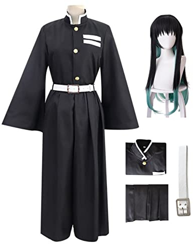 Okazaki Tokitou Muichirou Costume Uniform Kimono Suit Full Set Halloween Outfit with Wig (59.1in/150cm, Muichirou(wig))