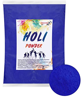 Holi Gulal polvere solubile in acqua Festival naturale servizio fotografico Rangoli Colori polvere arcobaleno santo colore polvere foto festa baby shower (Blue 1kg)