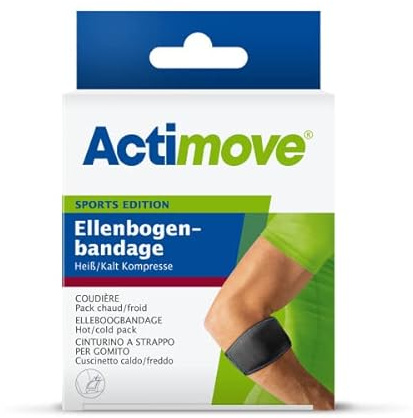 Actimove SPORTS EDITION Ellenbogenbandage mit Heiß/Kalt Kompresse - zur Stabilisierung des Ellbogen - für den Sport - Schwarz, Universalgröße