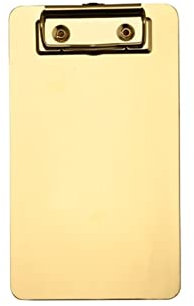 Planchettes à Pince Gold Inox Menu Menu Menu Padboot De Miroir Haute Qualité Face Miroir Écriture Papier Fichier Papier Organisateur Business Office Fournitures Porte Document (Color : Bruin)
