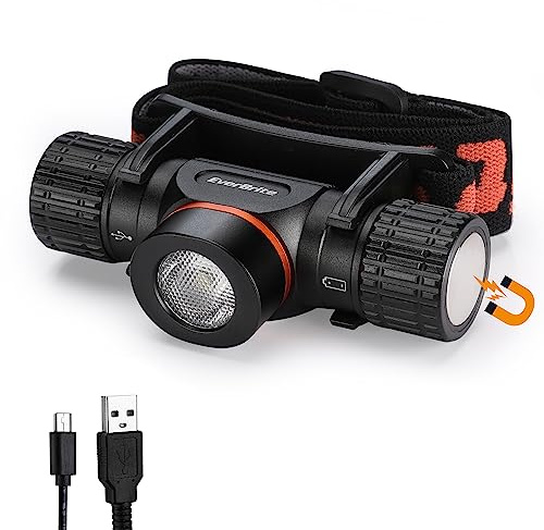 EverBrite Rechargeable Headlamp, 1000 Lumen LED Rechargeable Headlight with 5 Light Modes, Magnetic Base and Adjustable Headstrap,Perfect for Camping, Hiking, Caving, Fishing