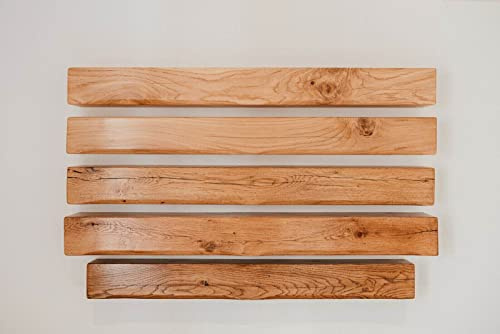 Oak beam mantel, fireplace surround mantle, floating shelf 6 x 4 x various SQUARE STYLE (Medium oak, 120cm)