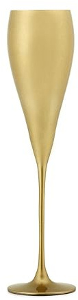 Fade Set 6 Bicchieri Flute natalizi in vetro gold oro satinato decorato a mano KRISTOFF 530 ml D6,5xh28 cm