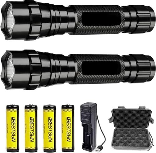 OAKITA Linterna LED Recargable de AltaPotencia 5000 Lúmenes Táctica Mini Linterna Impermeable con Cargador para Uso Diario Senderismo