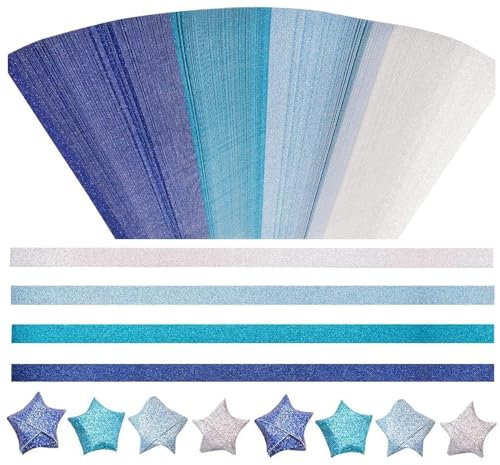 Sanfly 520 Blatt Origami Papierstreifen Glitzerndes Doppelseitiges -faltpapier Glitzernde Sterne Papierstreifen Farbverlauf Für DIY-kunstprojekte