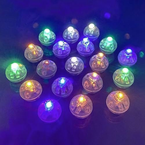 LED Ballonlichter Silvester Deko, LED Ballons Lichter Mini Bunte Runde Led Ballons Lichter LED Laternenlichter Party Luftballon Lichter Dekoration für Hochzeit, Neujahr, Geburtstag (20 Stück Bunt)