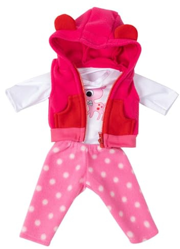 NIXNUT Puppenkleidung, Winter-Outfit, Plüschweste, Oberteil und Hose für 18-Zoll-American Girl-Puppen mit Tiermuster
