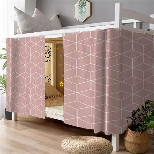 Treer Bettvorhang Hochbett Etagenbett Blackout Vorhänge Muster Staubdicht Betthimmel Hochbett Kinder Bettzelt Schlafsaal Bettvorhänge (Geometrie 4,1,2 m x 2 m (2 Stück))