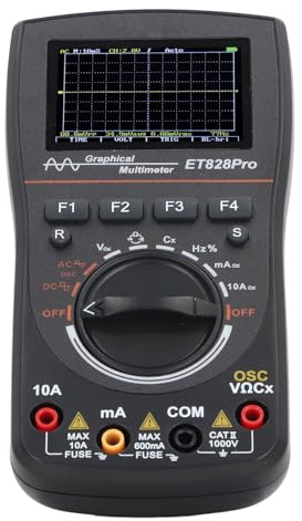 Multimètre D'oscilloscope Portable 2 en 1 Mini Multimètre D'oscilloscope 10 MHz avec écran Couleur de 2,4 Pouces Double Fusée 10 A et Commutation Double Mode Fonction de Capture