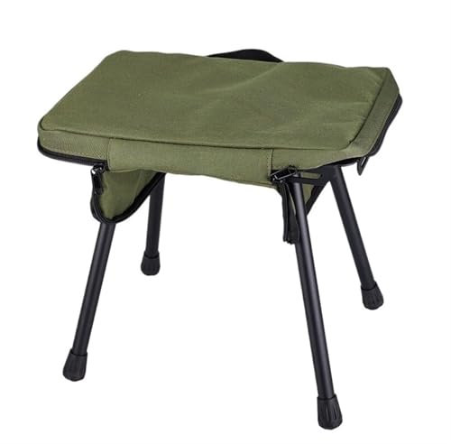 Valcla klapphocker Outdoor Camping Klapphocker Leichte Kleine Bank Tragbarer Angeln Metallstuhl Picknick Verstaubare Hocker Campinghocker(Green)