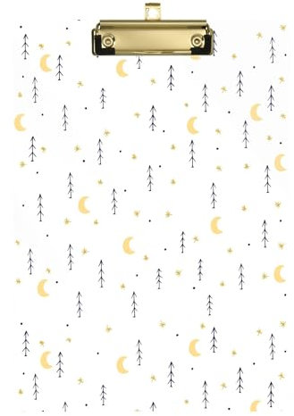 Night Moons Ordner mit Klemmbrett, A4, 31,8 x 22,9 cm, Menü-Klemmbretter (Langwort) mit flachem Profil-Clip für LKW-Fahrer, medizinische Bauunternehmer