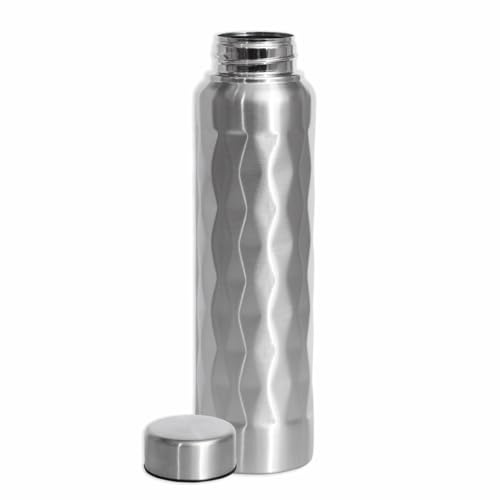 JMS we create smile 1000ml Stainless Steel Single Wall Water Bottle - Leak-proof 1 Litre Water Bottle for Travel | Lightweight & BPA-Free