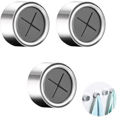 WQEDVN 3 porta strofinacci per cucina, camper, porta asciugamani, accessori per roulotte, ganci per asciugamani, per bagno, cucina e casa, senza fori (argento)