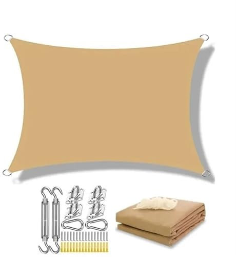 Large Sunshade Canopy for Swimming Pools & Patios - UV Protection Outdoor Awning Shade Sail for Garden Camping & Hot Tub Cover (Sand Yellow 200x200cm)
