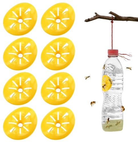 8 Stück Wespenfalle Insektenfalle Kunststoff Hornissenfalle Blütenförmiger Wespenfänger zum Selber Bauen Wespenfalle für Draußen Kunststoff Blumenfalle Attrappe Hornissennest Haus und Garten Outdoor