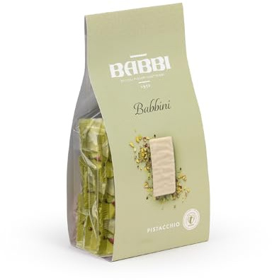 Babbini Dolci Pensieri Pistacchio, 12 Wafer con Ripieno al Pistacchio e Ricoperti di Cioccolato Bianco, in Sacchetto Regalo Elegante Babbi