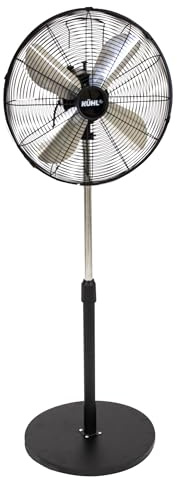KÜHL 16 Black Electric Pedestal Fan | 3 Speed Settings | 80° Oscillation | Adjustable Standing Fan | Easy to Assemble | Home & Office