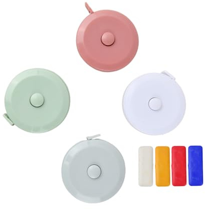 Lot de 4 rubans de mesure pour le corps, double face, 200 cm, mètre à ruban télescopique, ruban de mesure pour la poitrine, mesure de la longueur, de la taille