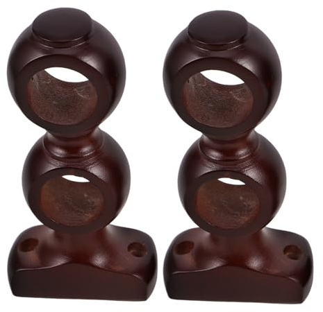 ABOOFAN Soportes Dobles de Madera para Sostener Peso Pesado Diseño Resistente Acabado Elegante para Barra de Cortina para Dormitorio Habitación