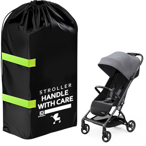Zuxbolf Sac de Voyage pour Poussette, 120 x 60 x 38cm Sac de Rangement Universel pour Poussette avec Bandoulière, Housse Poussette Canne pour Voyage, Avion, Voiture