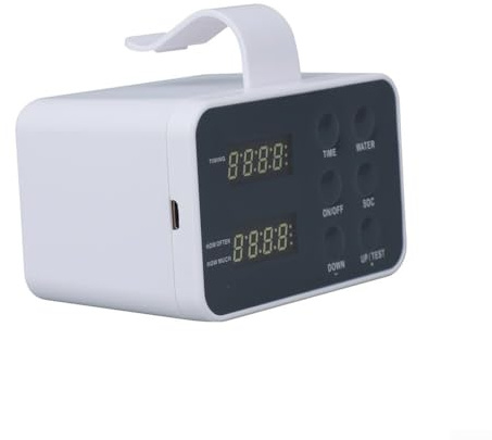 Niceminiwall Sistema de riego automático de interiores para plantas en maceta, temporizador de riego por goteo con batería de 2000 mAh, duración de 1 a 300 segundos e intervalo de 1 hora a 30 días