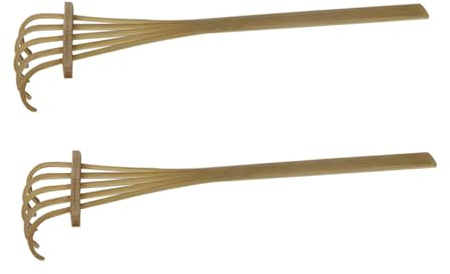 LALADEFIEE Five Tine Desktop Rake Zen Garden Rake for Miniature Landscape Sand Table Decoration Sandbox Accessories Handcrafted Bamboo Craft for Indoor Outdoor Decor Desktop Zen Garden Tool