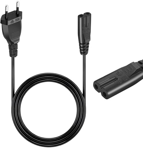 Swiftctrl 1,5m Stromkabel Power Cable für JBL Partybox und PS4 PS5, Kabel Figur 8 Stromkabel und Stecker Typ C auf C7 Buchse, Kleingerätekabel Radio und Haushaltsgeräte Netzteile Schwarz