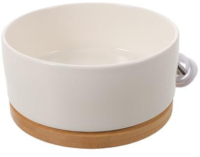 Healifty Ciotola Riscaldata USB in Ceramica Bianca 350 Ml per Gatti e Cani, Ciotola Termica per Acqua e Cibo, Mantenimento Temperatura Costante per Uso Esterno e Interno